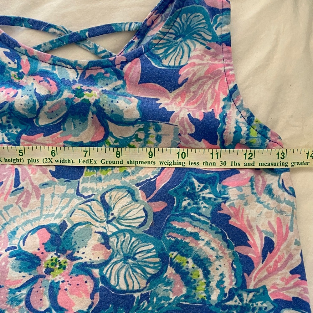 🎈Lilly Pulitzer Girls Mini Kristen Play Dress in Blue and Pink Floral - Picture 11 of 14